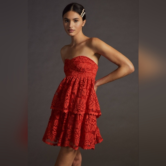 Anthropologie Dresses & Skirts - NWT MAEVE STRAPLESS LACE MINI DRESS
